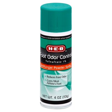 H-E-B Antifungal Powder Spray Foot Odor Control, 4 oz