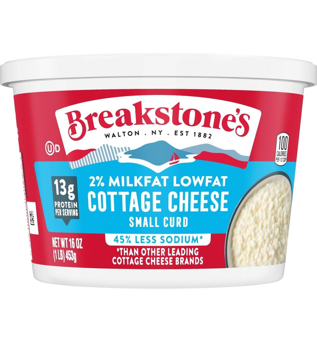 Breakstone's 2% Milkfat Lowfat Small Curd Cottage Cheese; image 1 of 10