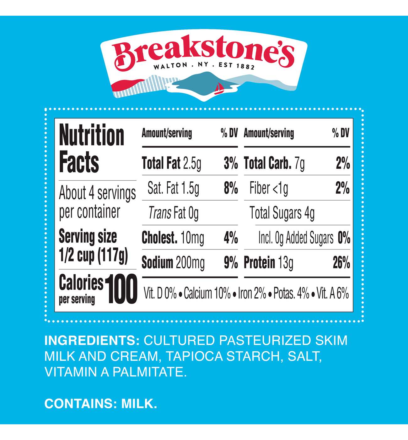 Breakstone's 2% Milkfat Lowfat Small Curd Cottage Cheese; image 3 of 10