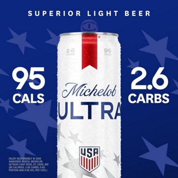 Michelob ULTRA Superior Light American Lager Beer Cans, 30 pack, 12 oz