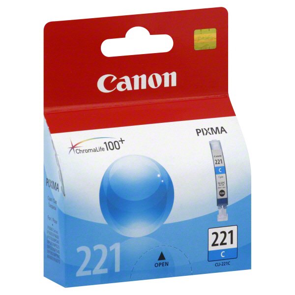 Canon Pixma Cyan #221 Ink Cartridge (CLI-221C) - Shop Canon Pixma Cyan