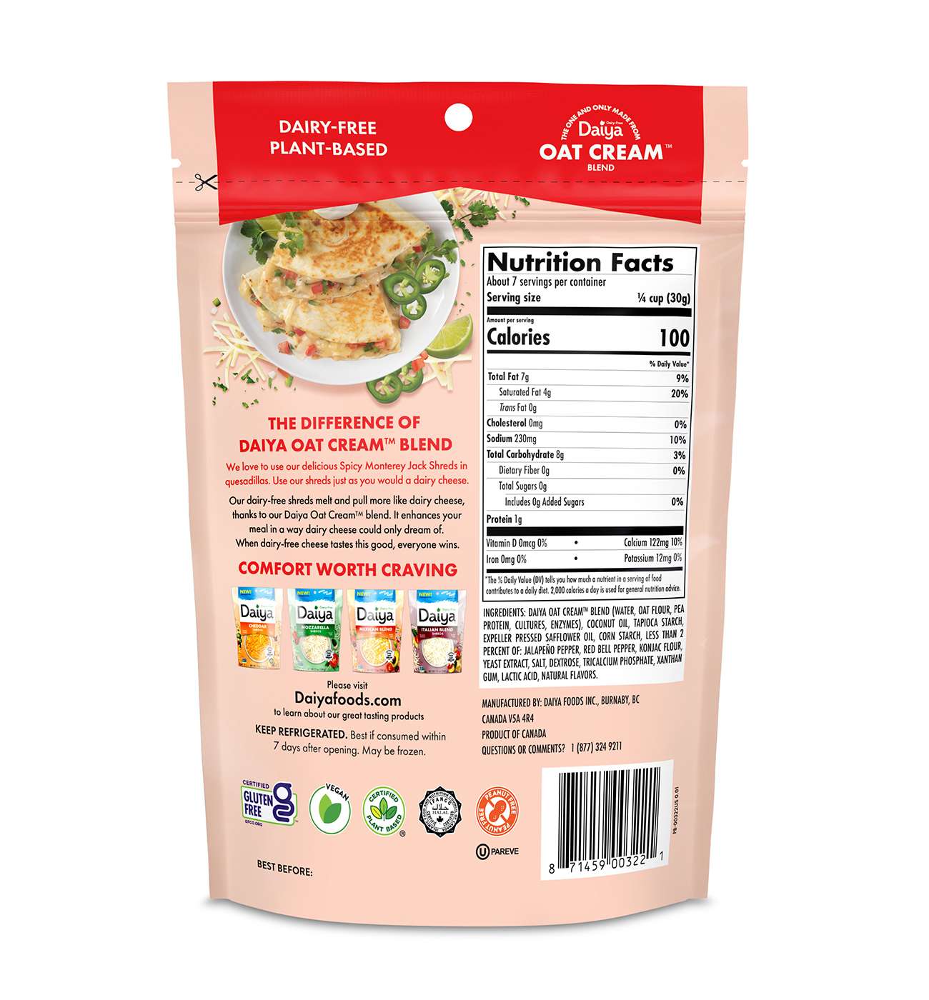 Daiya Dairy Free Spicy Monterey Jack Style Cheese Shreds; image 5 of 5