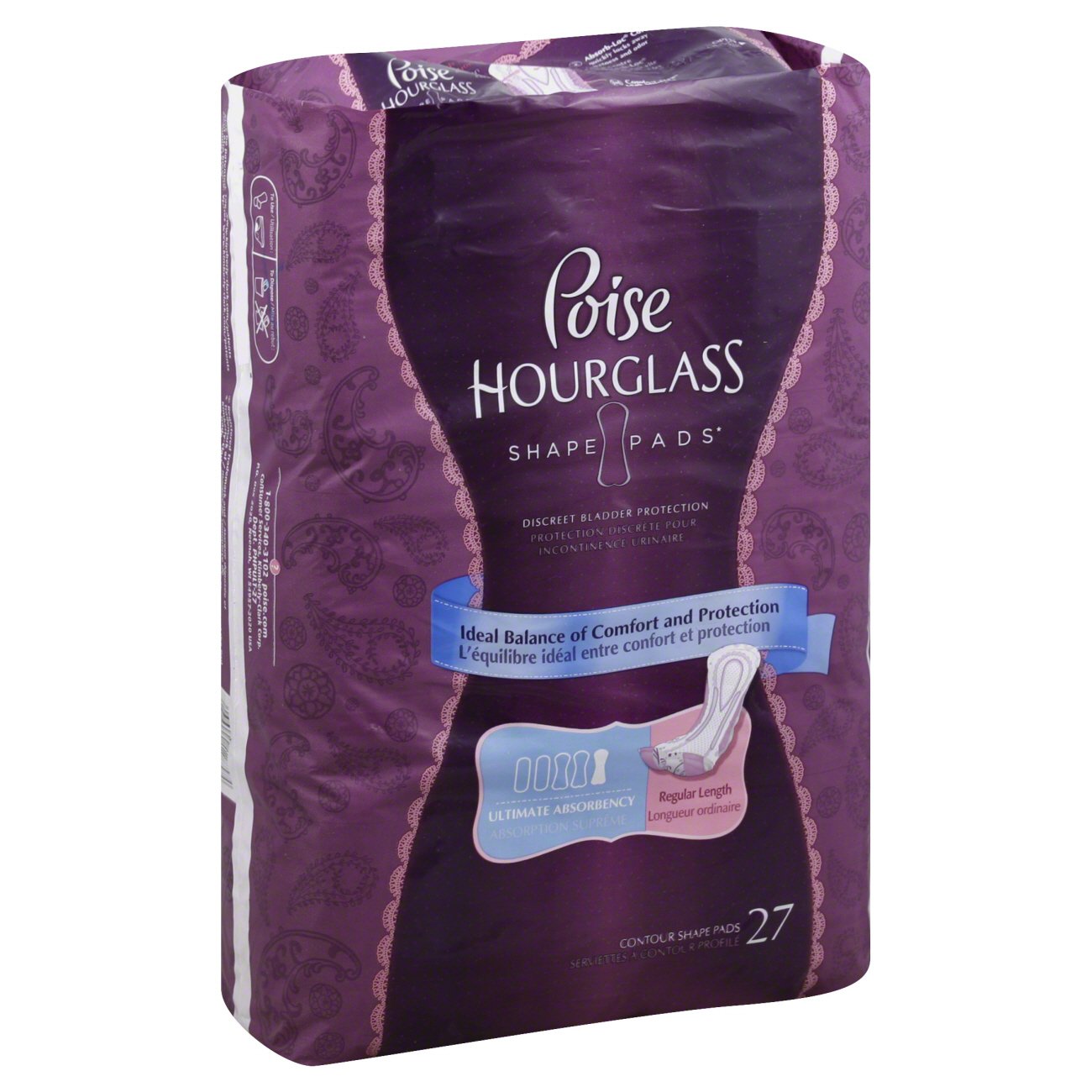 Poise Hourglass Regular Length Ultimate Absorbency Pads - Shop ...