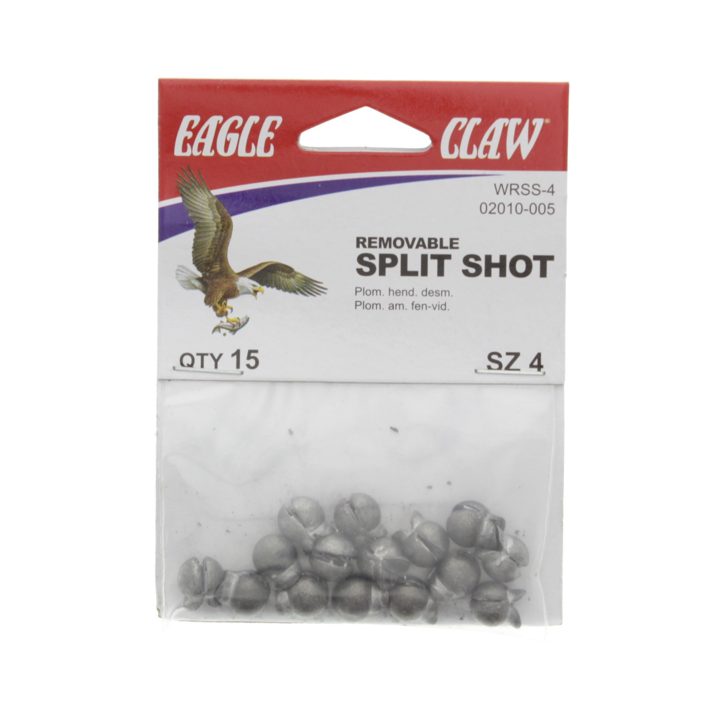 Eagle Claw Removable Split Shot Sinkers, Size 4