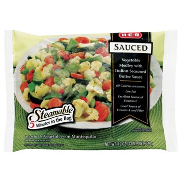 H-E-B Frozen Steamable Vegetable Medley in Italian Seasoned Butter, 12 oz