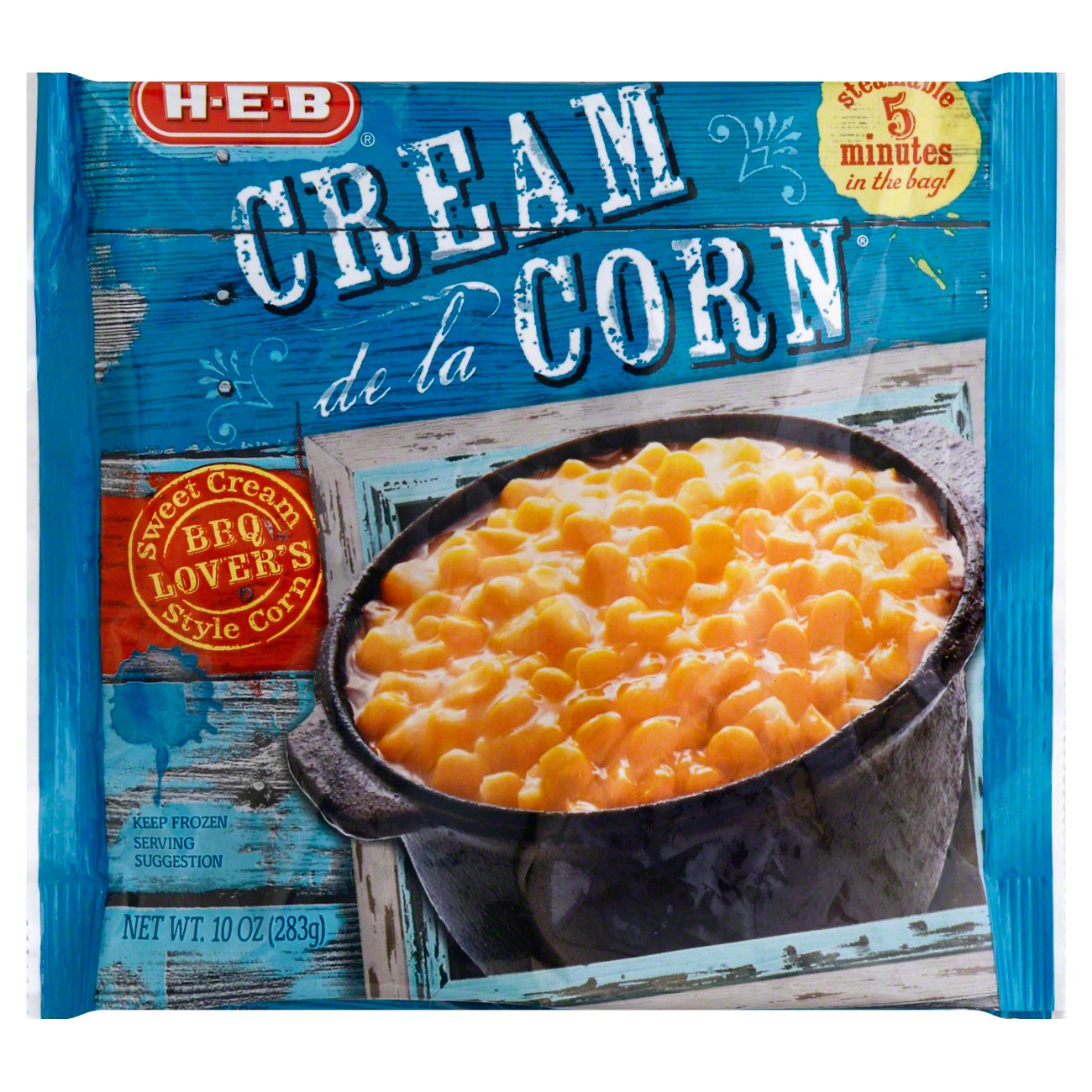 H-E-B Frozen Steamable Cream de la Corn, 10 oz
