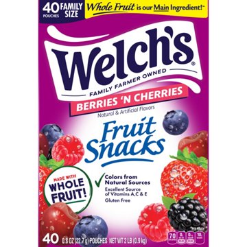 Welch's Berries 'N Cherries Fruit Snacks - Family Size, 40 ct
