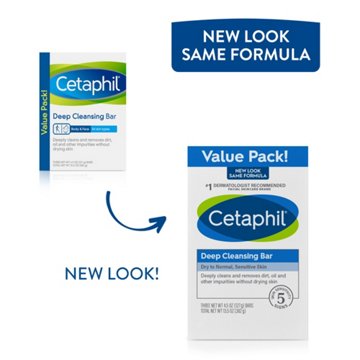 Cetaphil Deep Cleansing Bar 3 pk, 4.5 oz