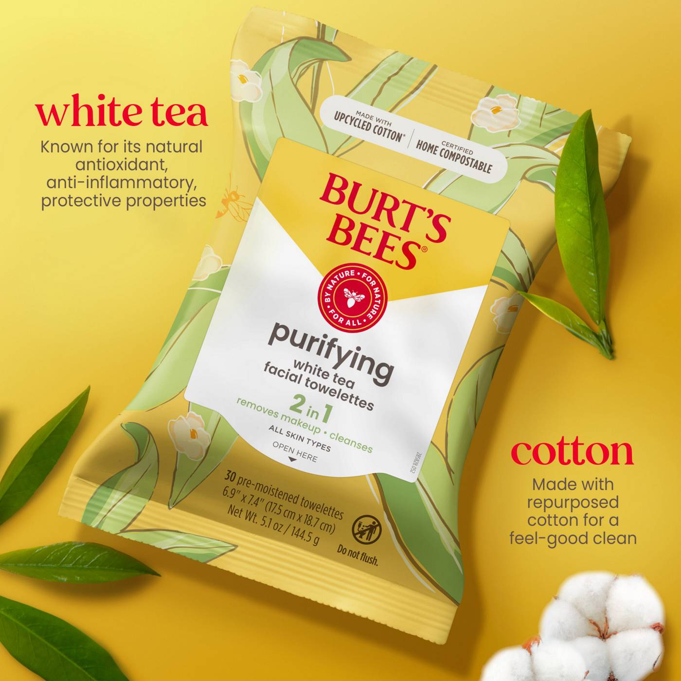 Burt's Bees Purifying Facial Towelettes - White Tea; image 10 of 12