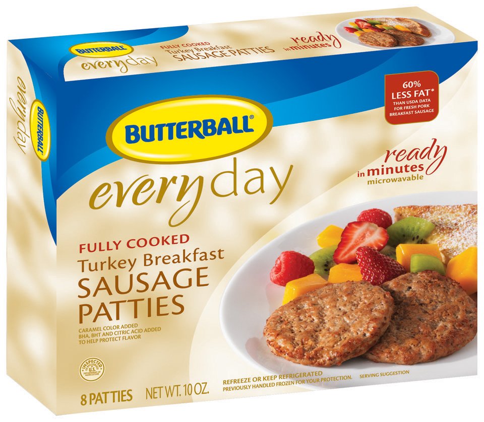 Butterball Everyday Fully Cooked Turkey Sausage Patties - Shop Sausages & Hot Dogs at H-E-B