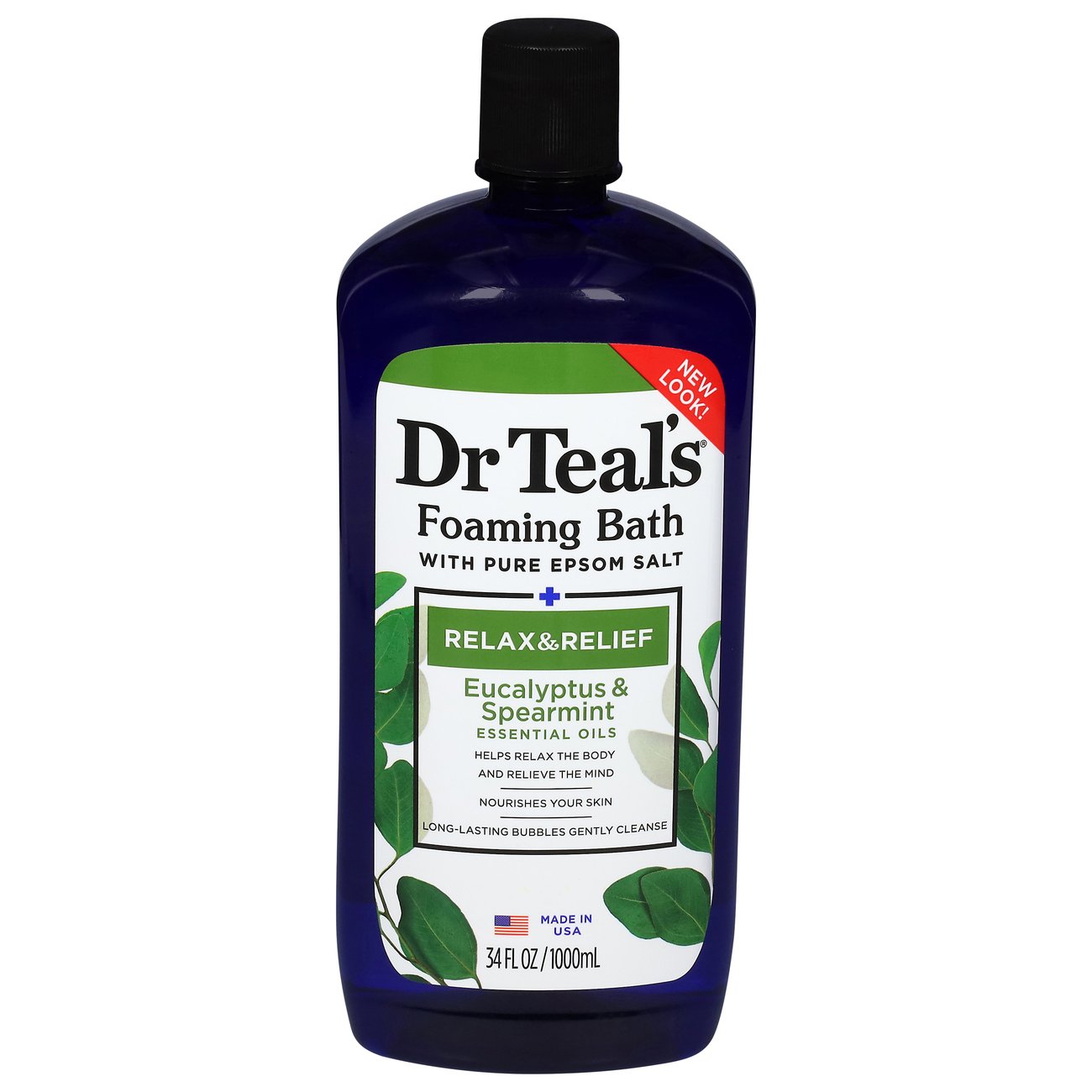  Dr Teal's Foaming Bath with Pure Epsom Salt, Relax & Relief  with Eucalyptus & Spearmint, 34 fl oz (Packaging May Vary) : Bath Minerals  And Salts : Beauty & Personal Care