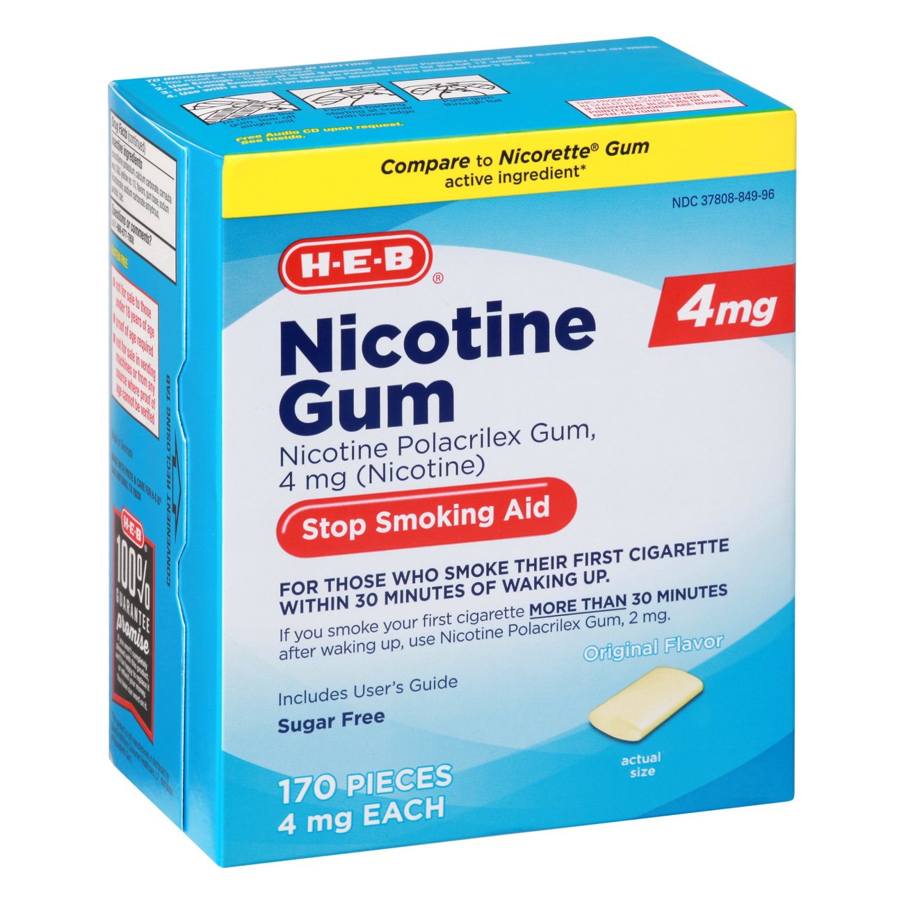 H-E-B Nicotine Gum Stop Smoking Aid