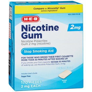 H-E-B Nicotine Gum Stop Smoking Aid - 2 mg, 170 ct