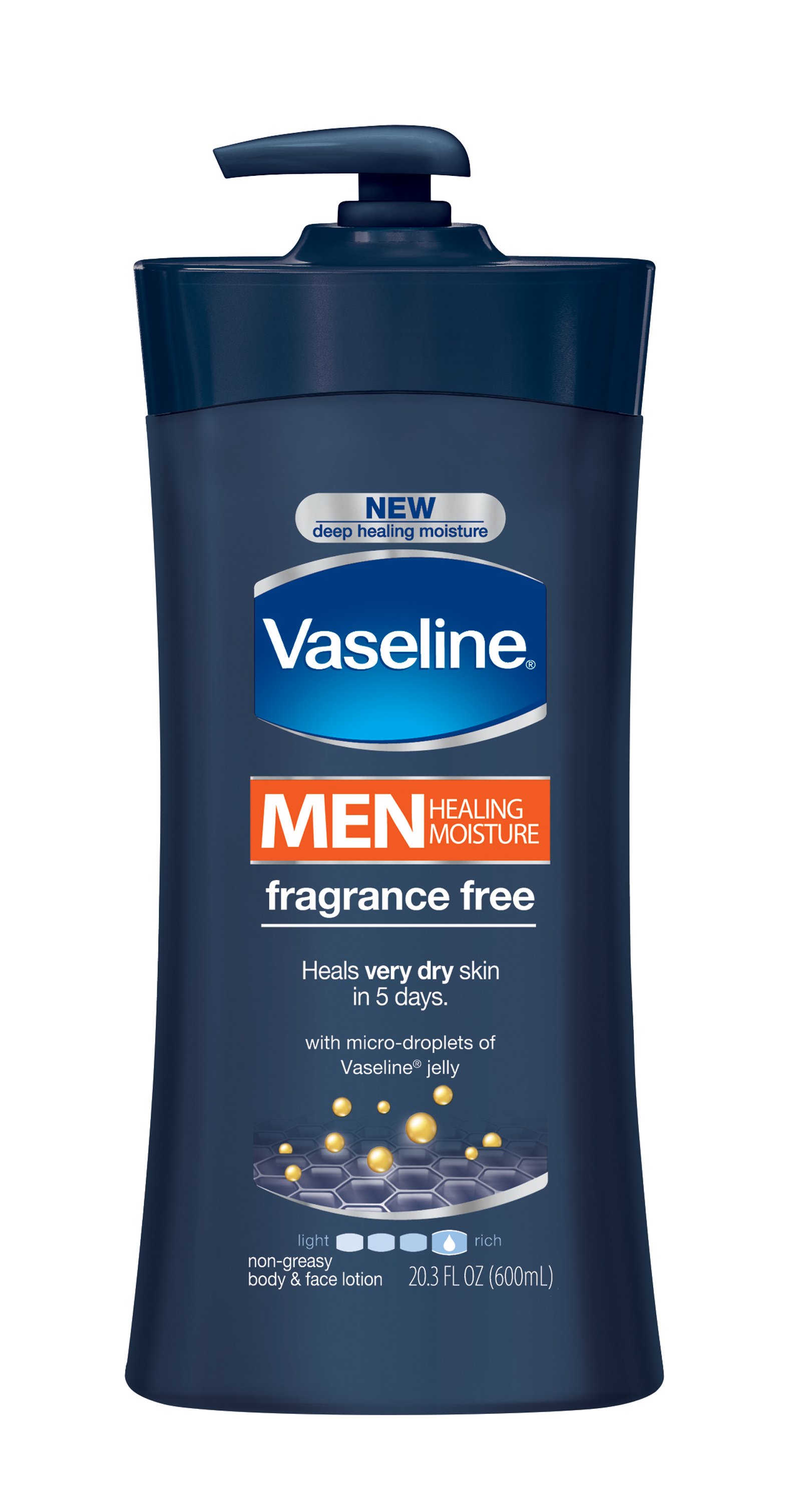 Vaseline Men Healing Moisture Fragrance Free Body & Face Lotion Shop