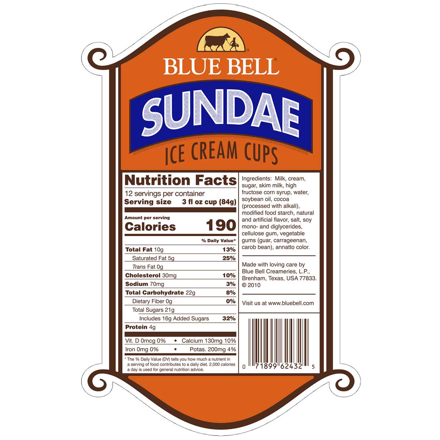 Blue Bell Sundae Ice Cream Cups; image 3 of 4