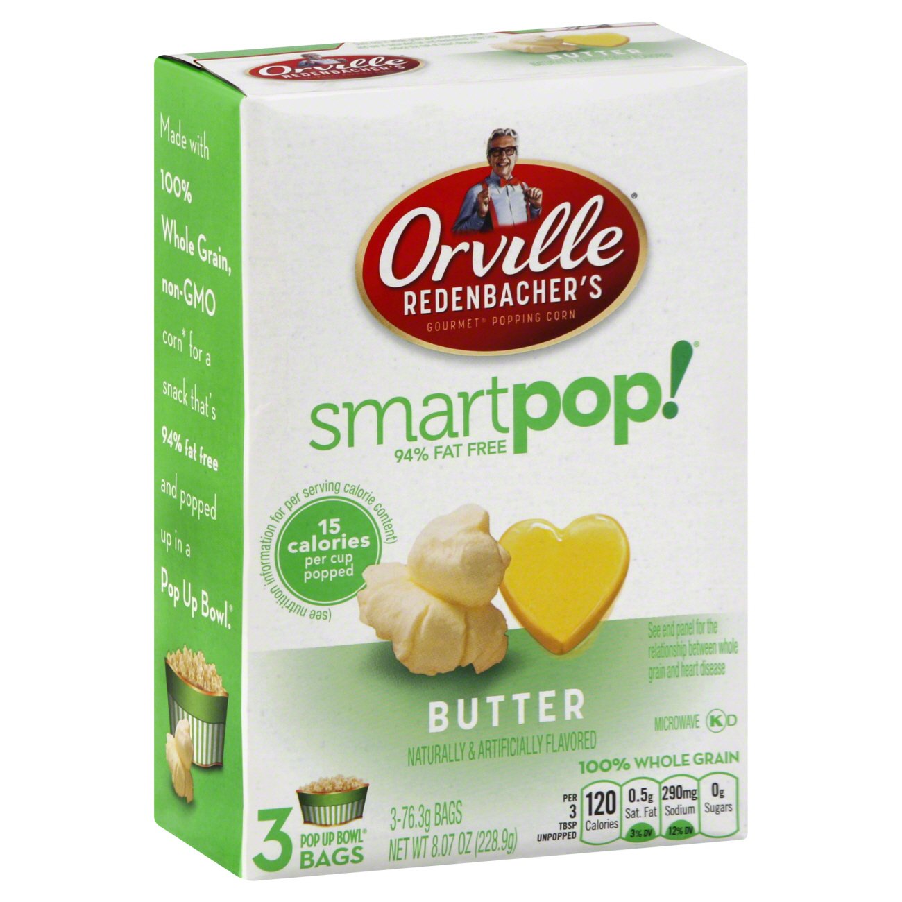 Orville Redenbachers Smart Pop 94 Fat Free Butter Gourmet Popping Corn Shop Popcorn At H E B