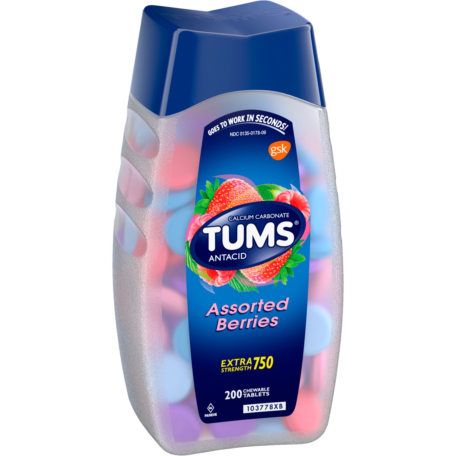 Tums Extra Strength 750 Assorted Berries Chewable Tablets - Shop