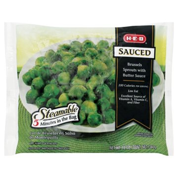 H-E-B Frozen Steamable Brussels Sprouts in Butter Sauce, 12 oz