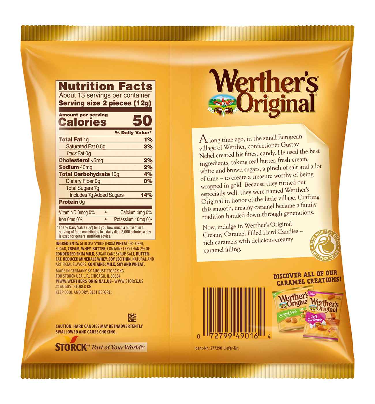 Werther's Original Creamy Caramel Filled Hard Candies; image 2 of 2