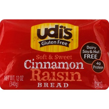 Udi's Gluten Free Cinnamon Raisin Bread, 12 oz