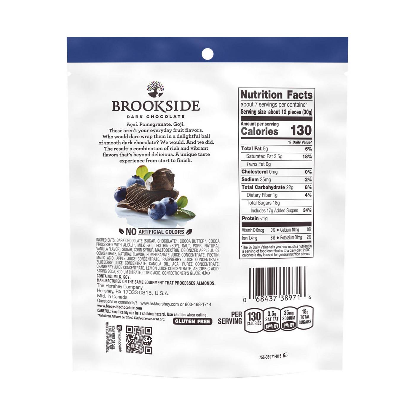 Brookside Acai & Blueberry Snacking Dark Chocolate; image 6 of 7