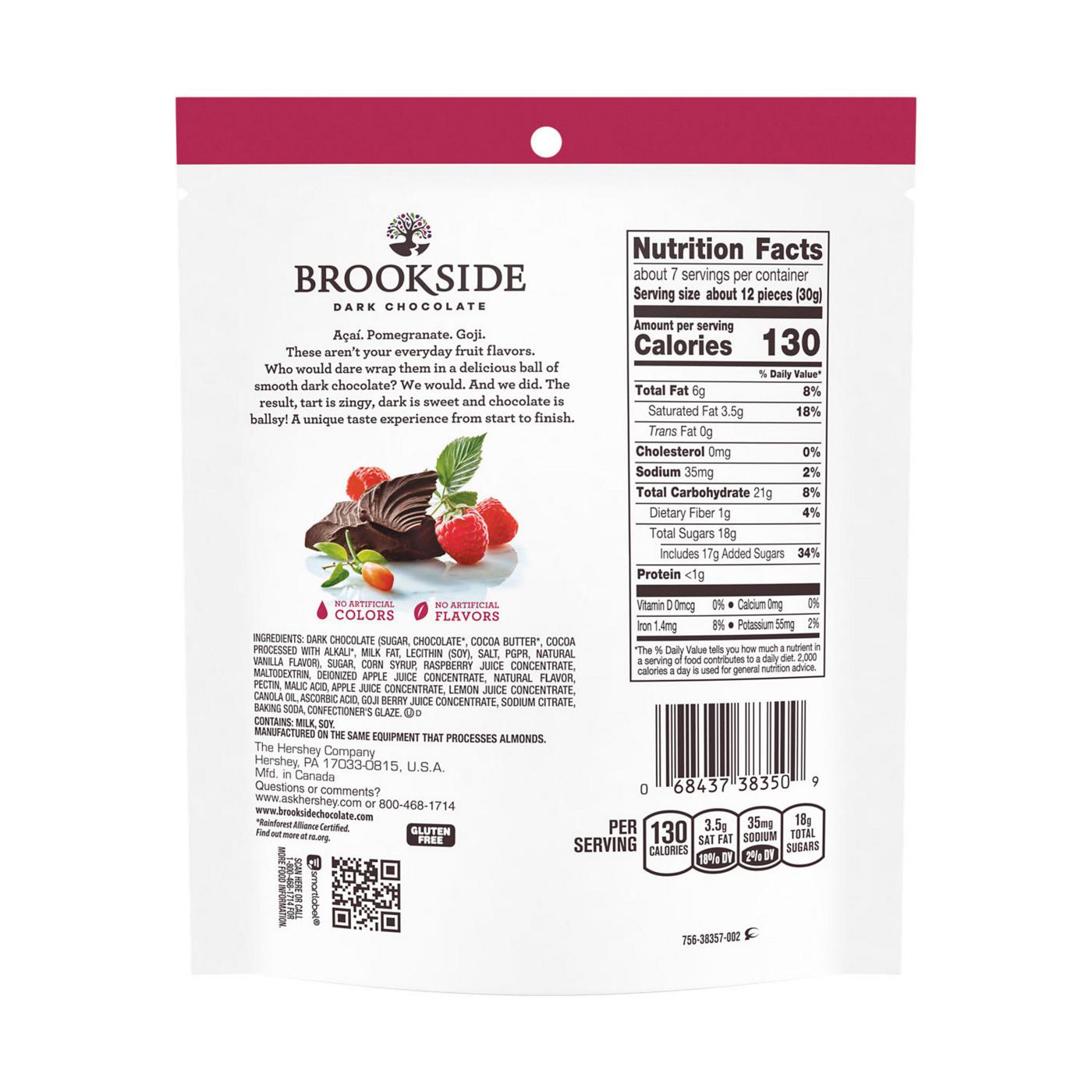 Brookside Dark Chocolate Goji & Raspberry Flavored Snacking Chocolate; image 2 of 7