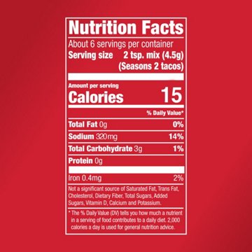McCormick 30% Less Sodium Mild Taco Seasoning Mix, 1 oz
