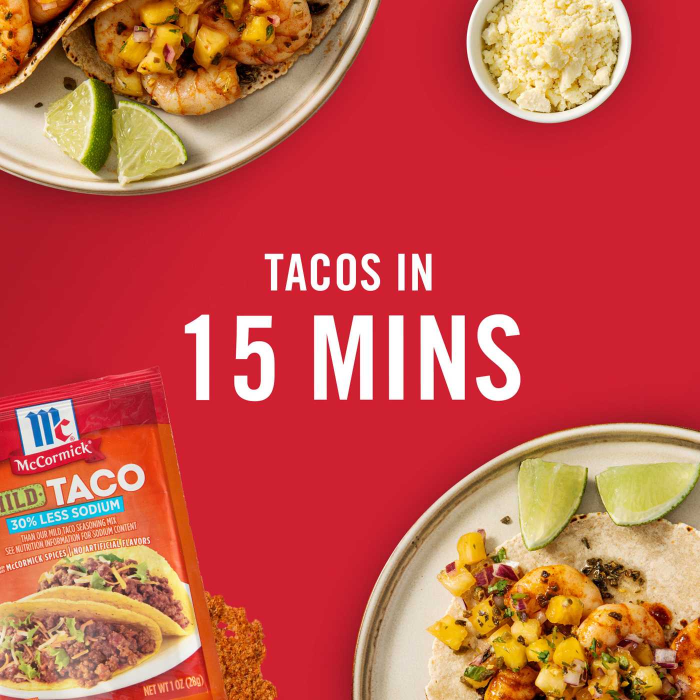 McCormick 30% Less Sodium Mild Taco Seasoning Mix; image 6 of 7
