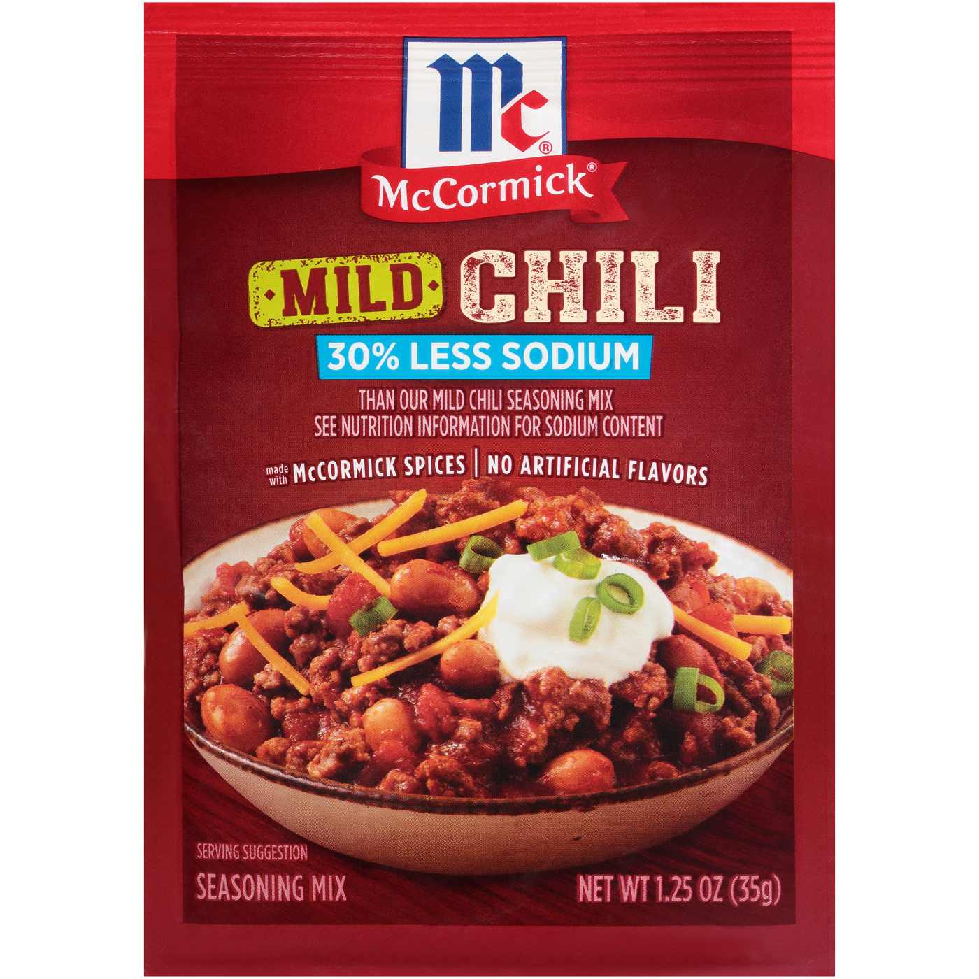 McCormick 30% Less Sodium Mild Chili Seasoning Mix; image 1 of 8