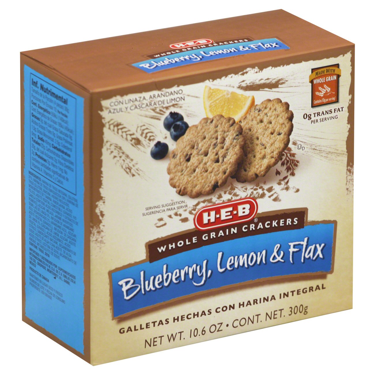 HEB Whole Grain Blueberry, Lemon and Flax Crackers Shop Crackers