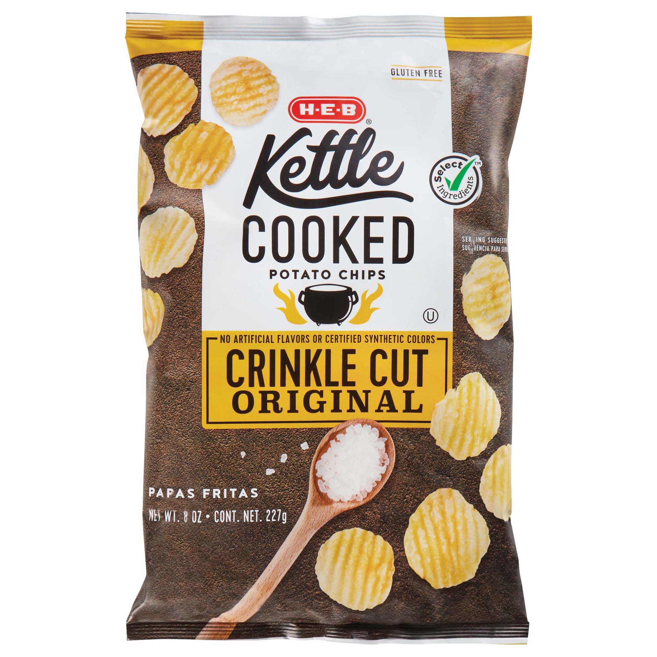 H-E-B Kettle Cooked Crinkle Cut Original Potato Chips - Shop Chips At H-E-B