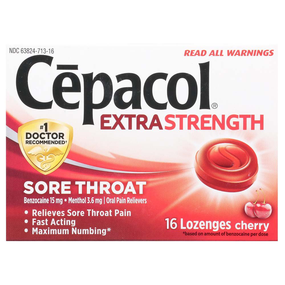 Cepacol Sore Throat Oral Pain Reliever Cherry Lozenges Shop Cough Cold Flu At H E B