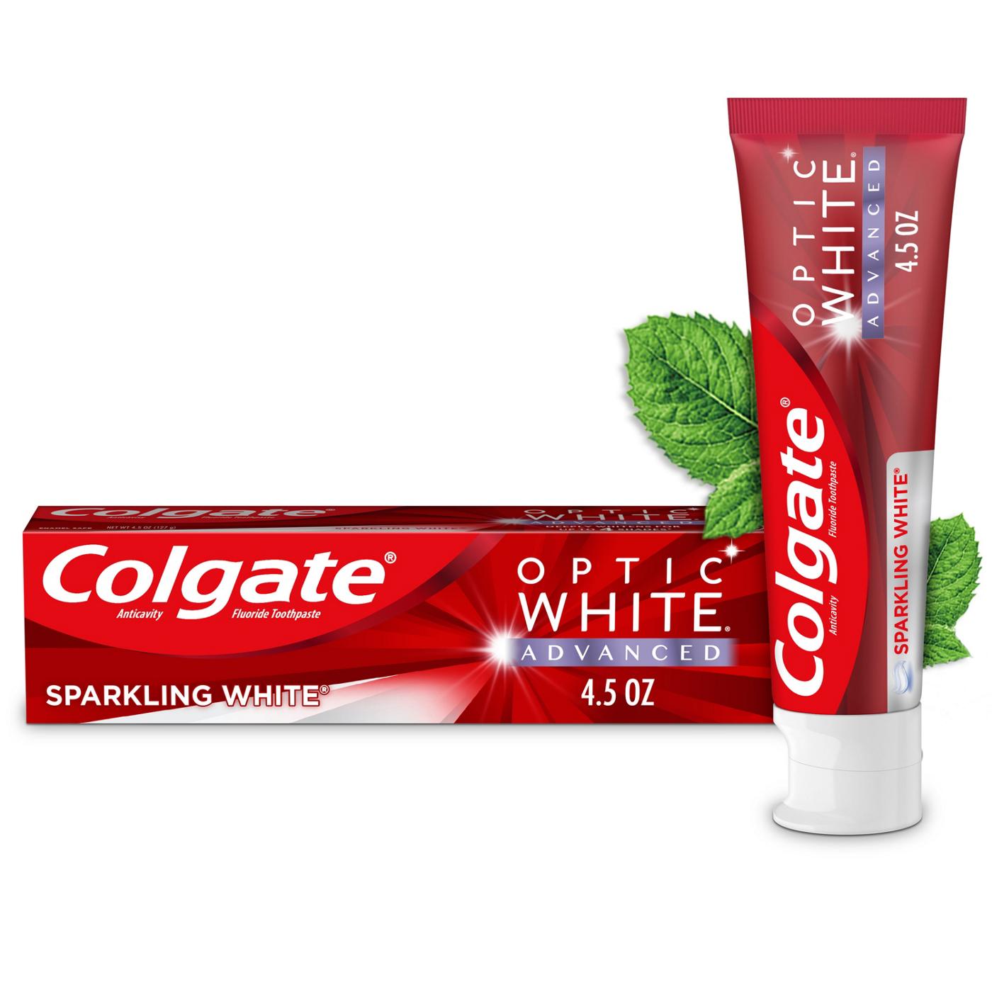 Colgate Optic White Advanced Anticavity Toothpaste - Sparkling White; image 10 of 11