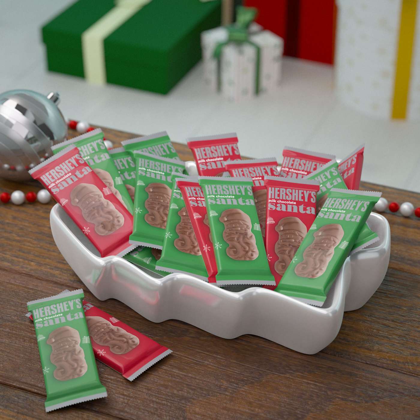 Hershey's Milk Chocolate Santas Christmas Candy; image 2 of 7