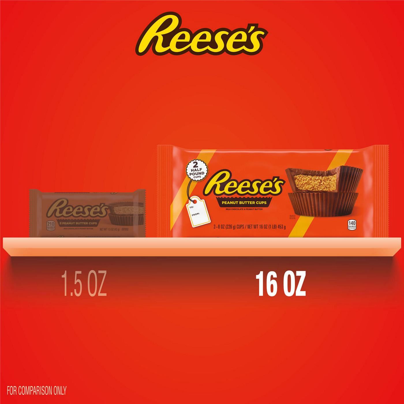 Reese's Half-Pound Peanut Butter Cups Christmas Candy; image 4 of 7