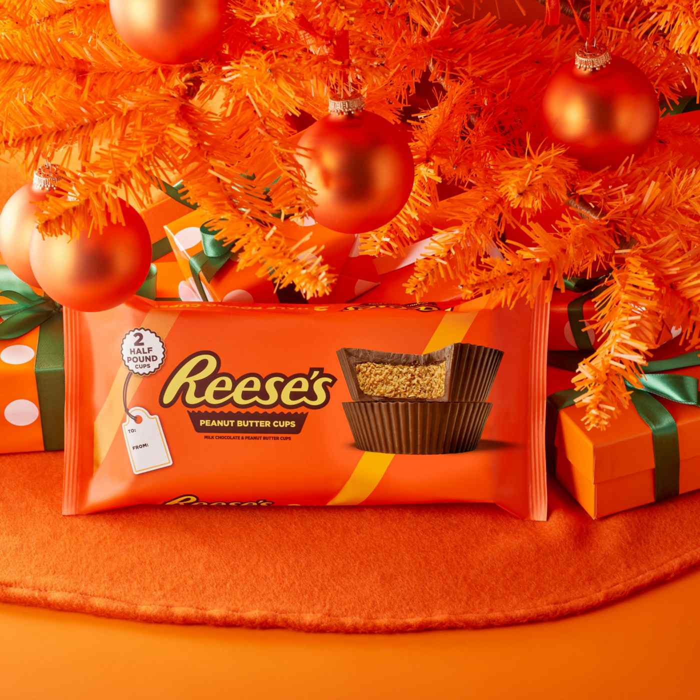 Reese's Half-Pound Peanut Butter Cups Christmas Candy; image 6 of 7