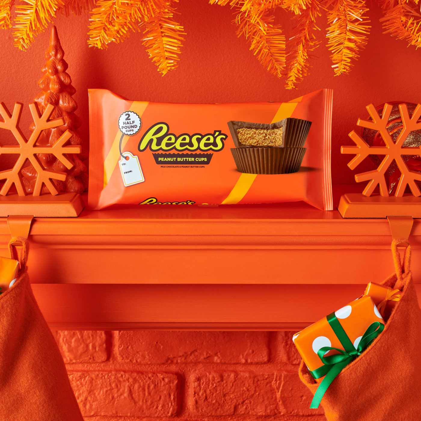 Reese's Half-Pound Peanut Butter Cups Christmas Candy; image 7 of 7