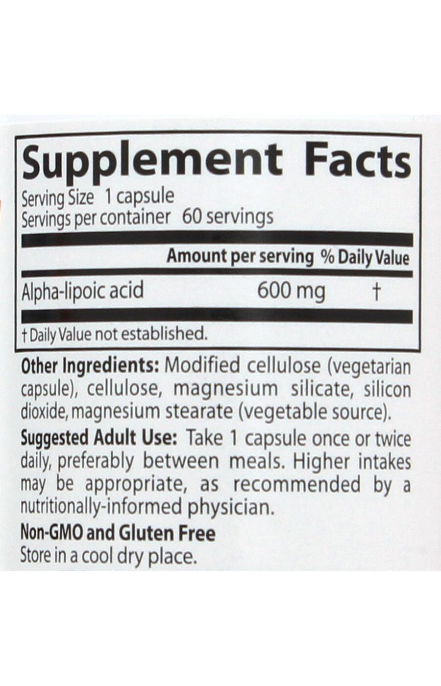 Doctor's Best Alpha-Lipoic Acid 600mg; image 2 of 2