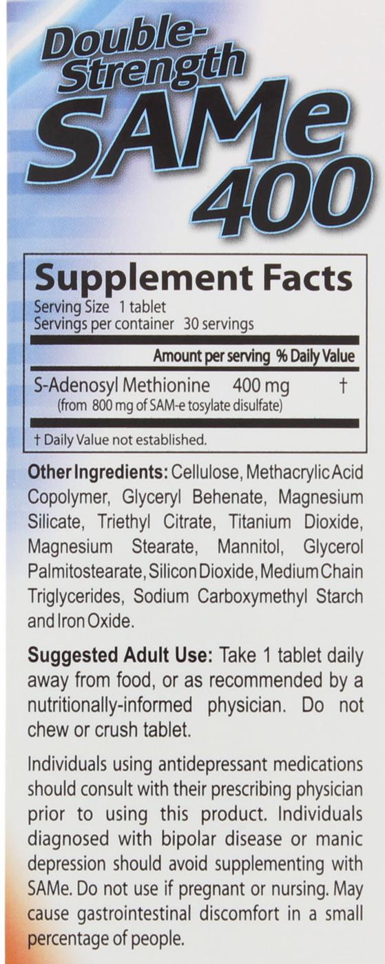 Doctor's Best Double Strength Sam-E 400 mg Tablets; image 2 of 2