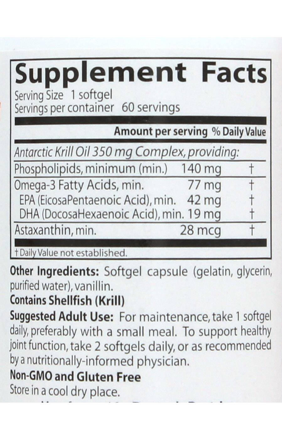 Doctor's Best Real Krill 350 mg Softgel Capsules; image 2 of 2