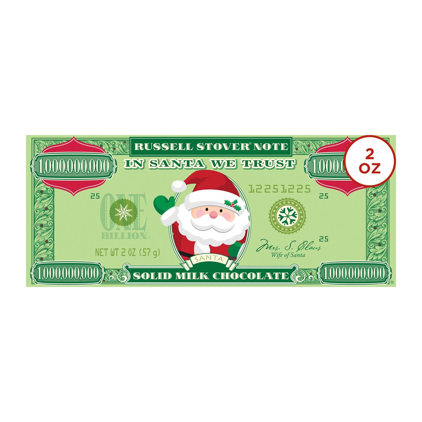 Russell Stover Solid Milk Chocolate Santa Money Christmas Candy; image 1 of 3