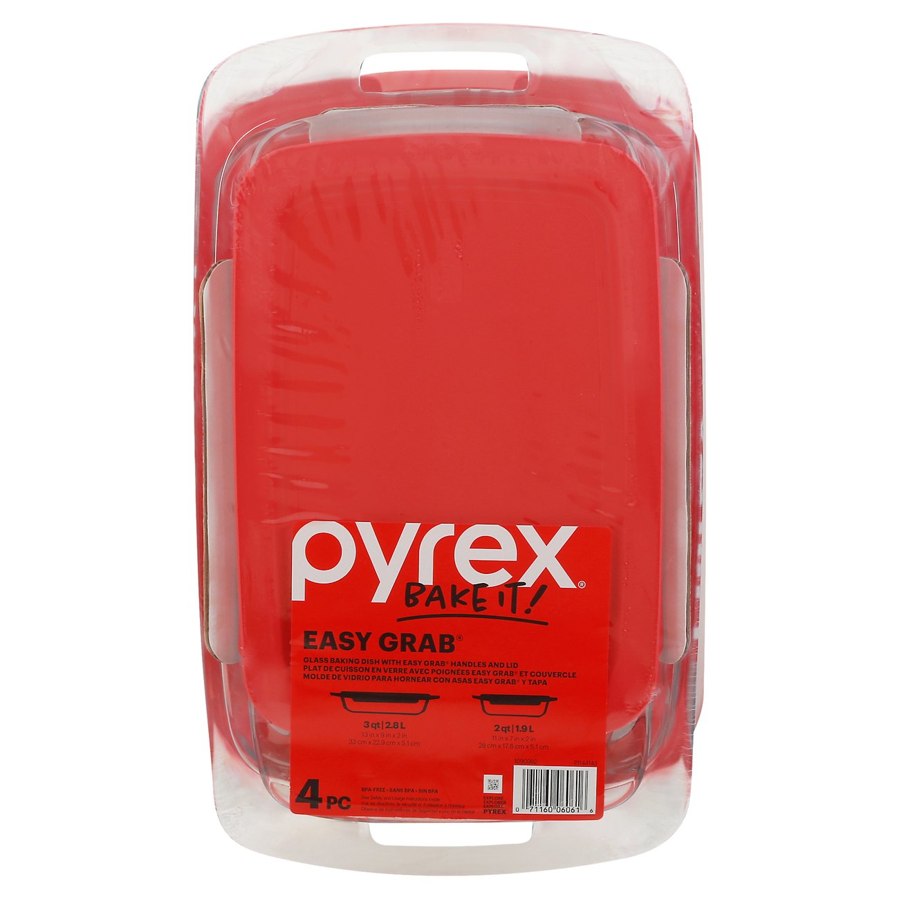 Pyrex Easy Grab Rectangle Glass Baking Set with Lids Shop Pans & dishes at HEB