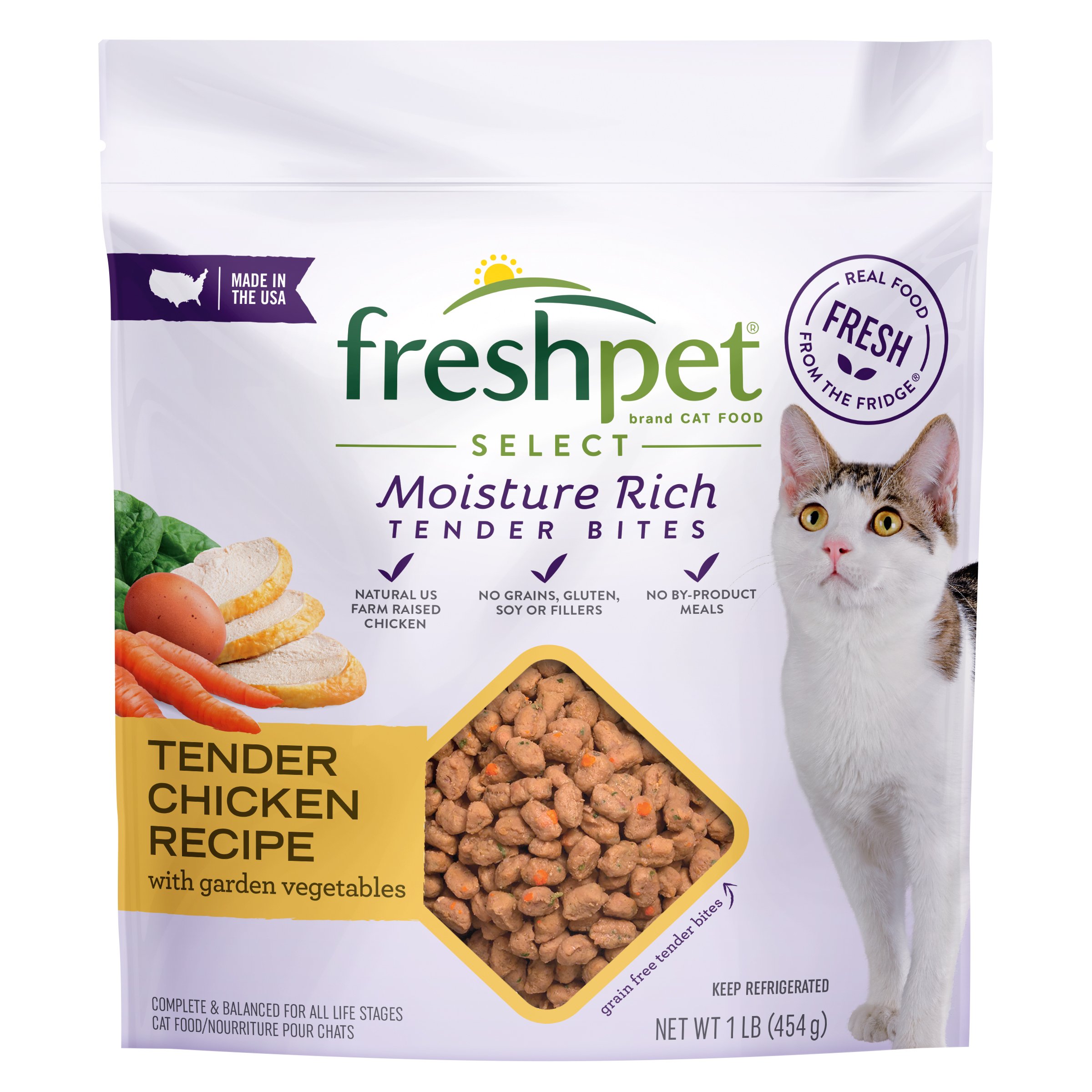 Freshpet Select Moisture Rich Tender Bites Tender Chicken Recipe Cat Food