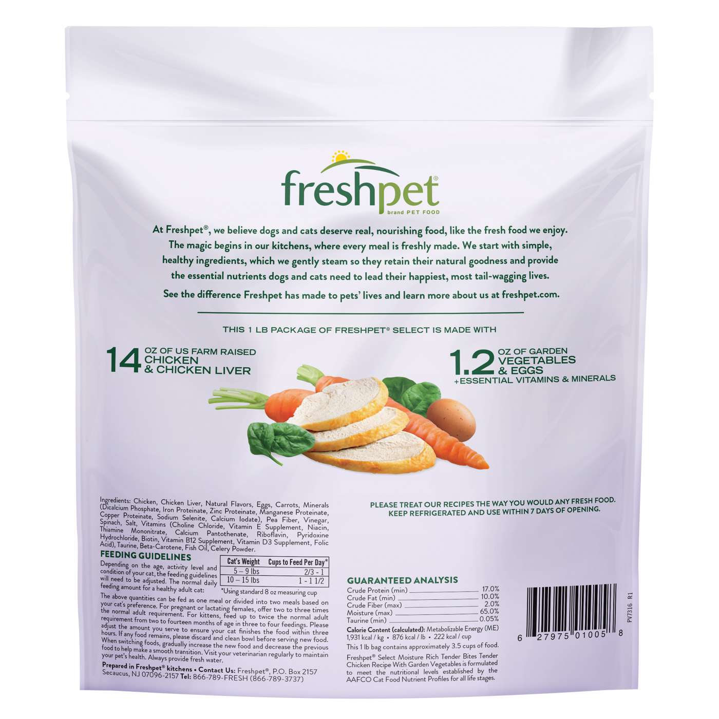 Freshpet Select Moisture Rich Tender Bites Chicken Fresh Cat Food