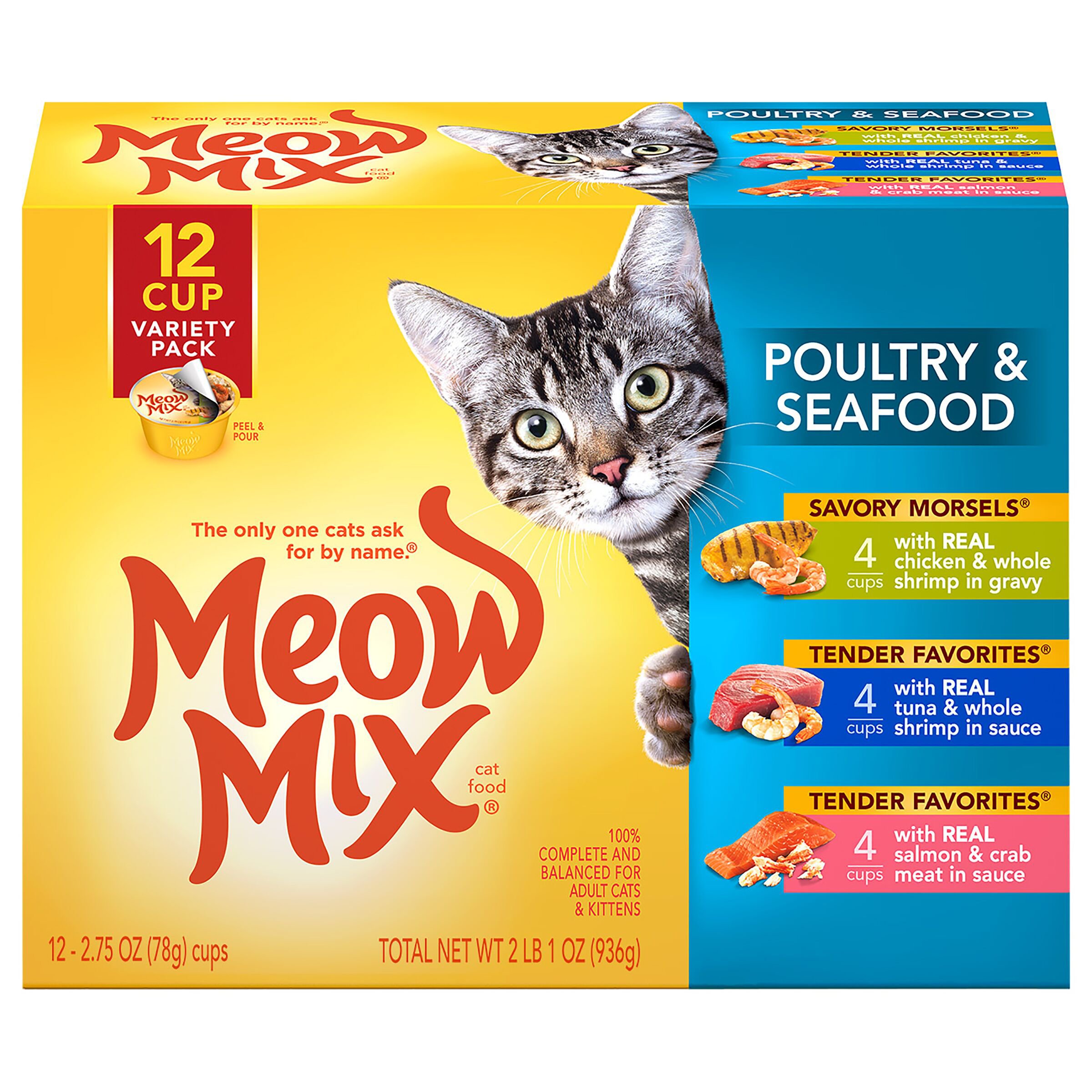Meow Mix Poultry & Seafood Cat Food Variety Pack Shop Cats at HEB