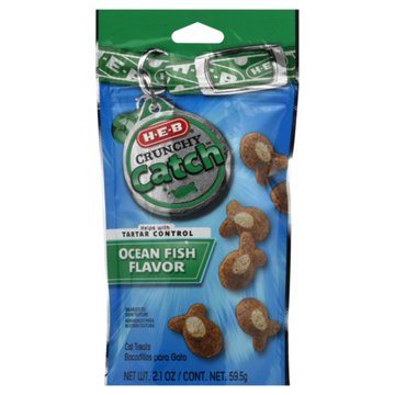 H-E-B Crunchy Catch Ocean Fish Flavor Cat Treats, 2.1 oz