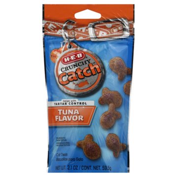 H-E-B Crunchy Catch Tuna Flavor Cat Treats, 2.1 oz