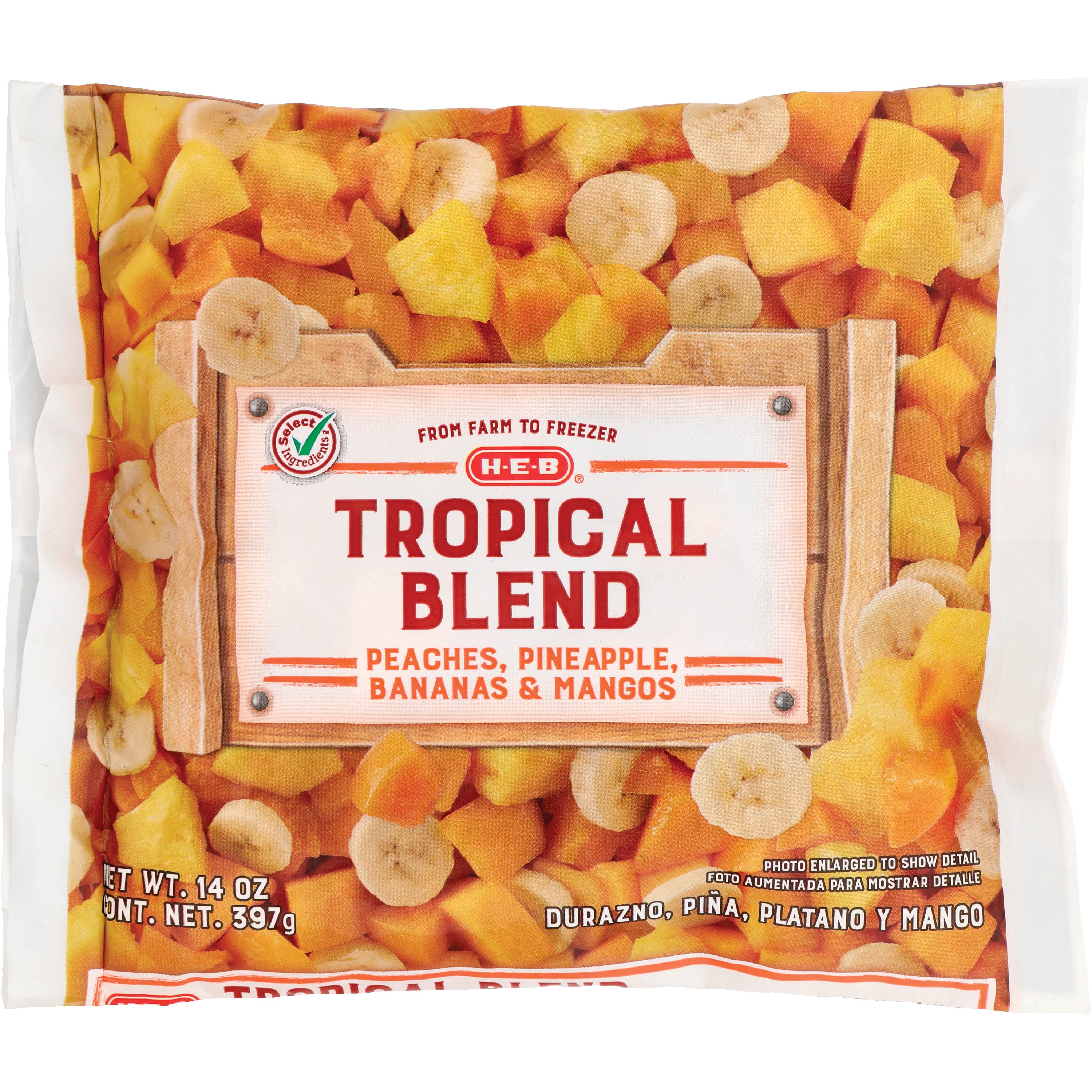 H-E-B Frozen Tropical Fruit Blend, 14 oz
