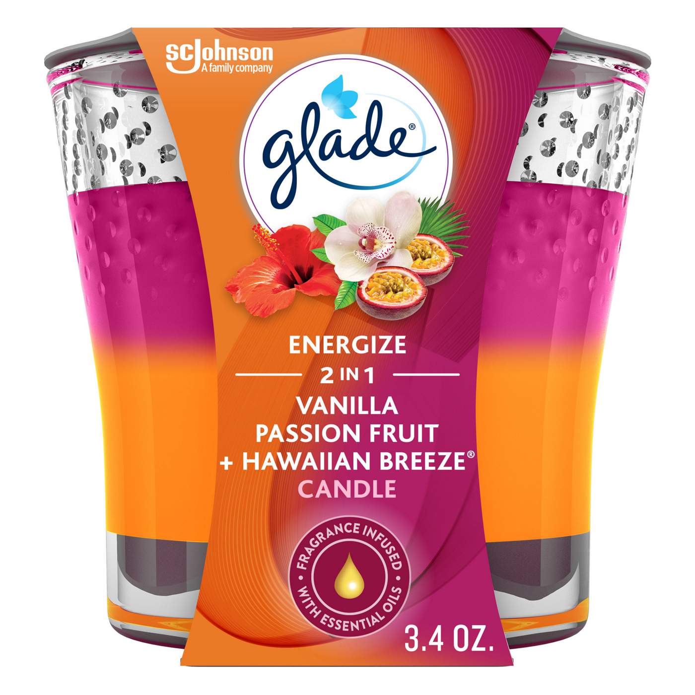 Glade 2 in1 Vanilla Passion Fruit & Hawaiian Breeze Candle Shop Candles at HEB