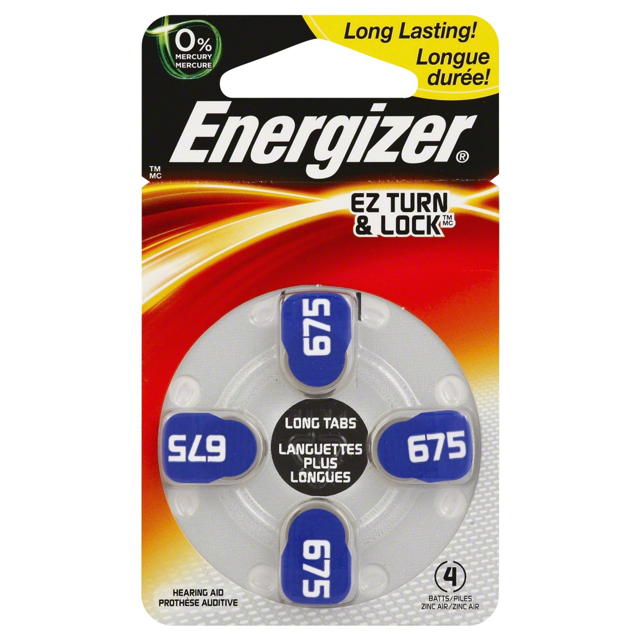 Energizer EZ Turn & Lock 675 Hearing Aid Battery Shop Batteries at HEB